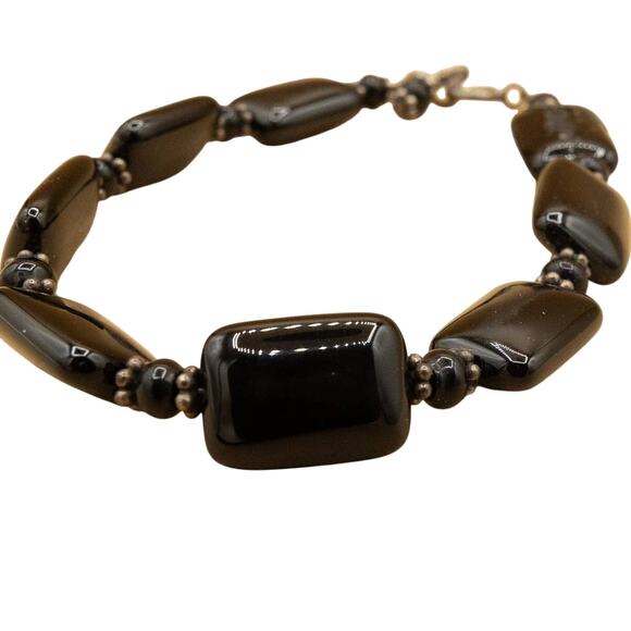 Unbranded Rectangle Mini Stone Black Bracelet - Picture 2 of 6